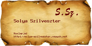 Solya Szilveszter névjegykártya