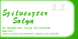 szilveszter solya business card